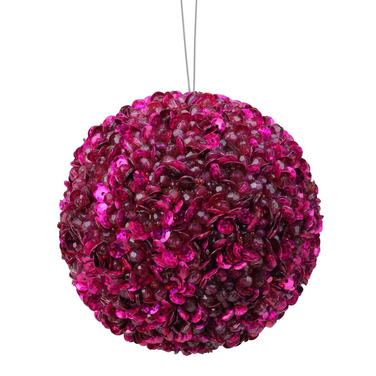 Vickerman Glitter Fuchsia Pink Shatterproof Christmas Ball Ornament 4.25" (105mm)